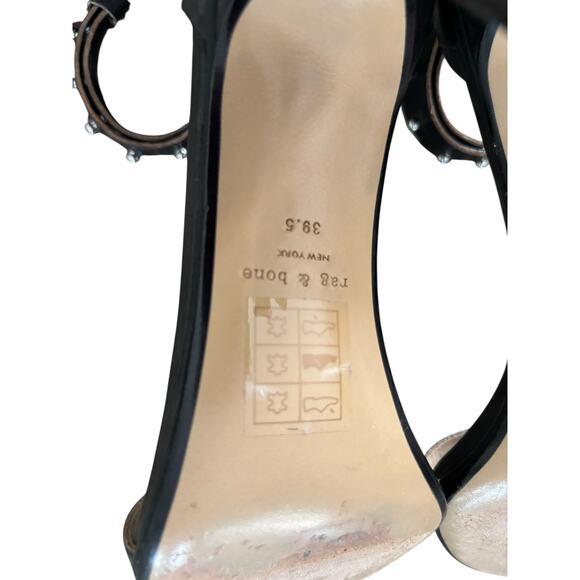 Rag & Bone Tamira II Heel Sandal Leather Studded Stiletto Size 9 Ankle Strap - Picture 11 of 12